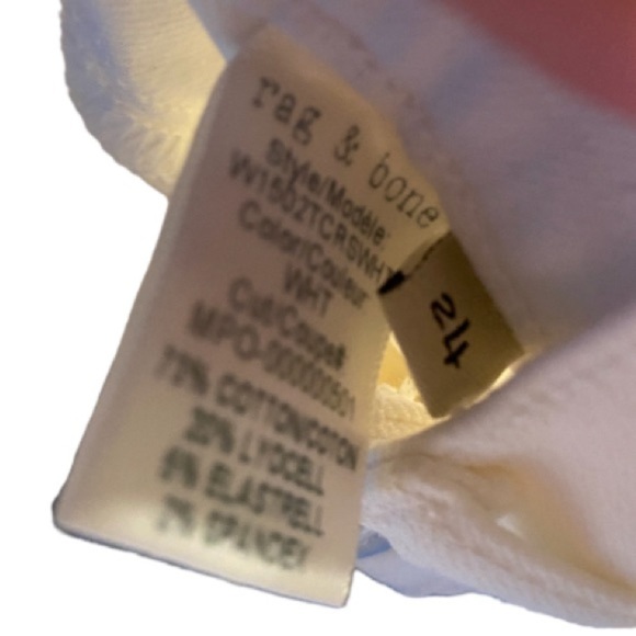 Rag and Bone Women's White Skinny Fit Stretch Denim Jeans Size 24 - Picture 7 of 9